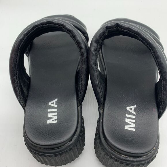 MIA Leni Platform Slide Sandal In Black Womens Size 6 Chunky - Picture 7 of 9